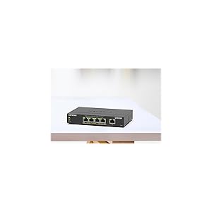 NETGEAR 5 Port PoE Gigabit Ethernet Easy Smart Managed Essentials Switch (GS305EP) - with 4 x PoE+ @ 63W, Desktop or Wall Mount