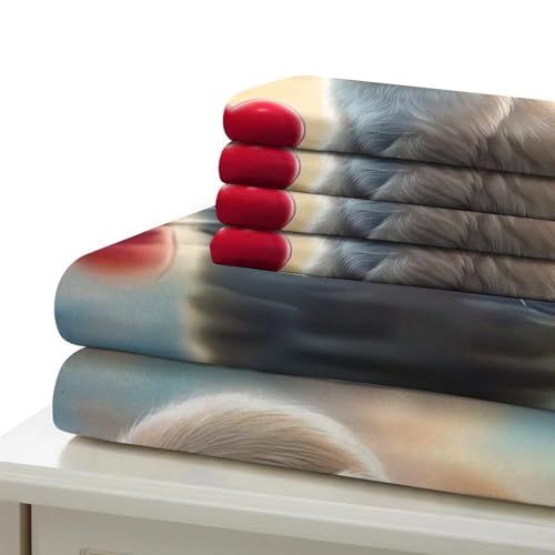 Housse de couette 140x200 chaton mignon parure de lit 3D fermeture éclair