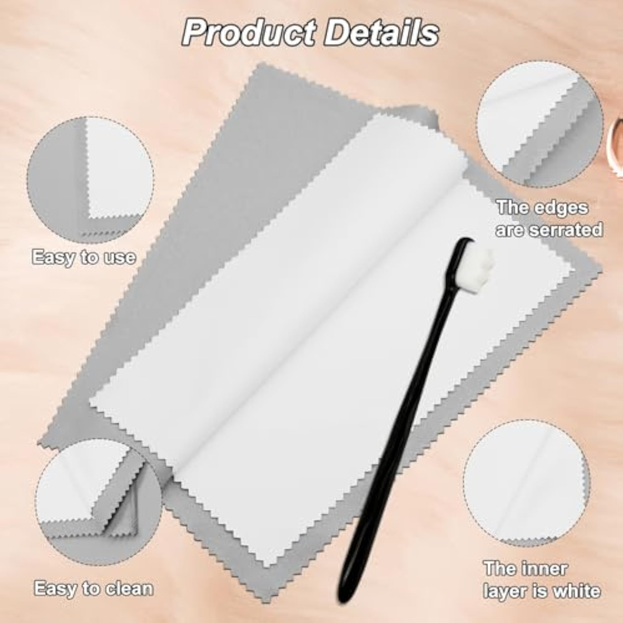 Jewelry Cleaning Tool Kit, Includes Cloths and Brushes