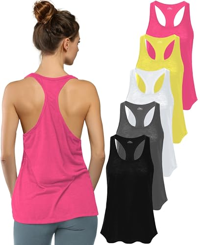 Image of Sexy Basics Women's Everyday Flowy Burnout Slub Racer Back Tanks | Active Workout Tops | Multi Packs & Colors