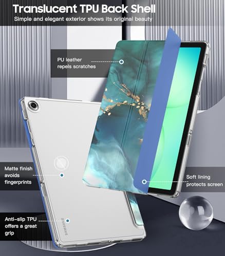 Image of TiMOVO Case for Samsung Galaxy Tab A11+ /A11 Plus 11 inch 2026,Cloud PeacockBlue | Fit for SM-X230 /X236 /X238, Slim Soft TPU, Translucent Frosted Back, Auto Wake /Sleep