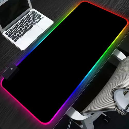 Mousepad Gamer RGB Grande 80x30cm, LED Colorido na Borda, Emborrachada e Antiderrapante- QH Shopp