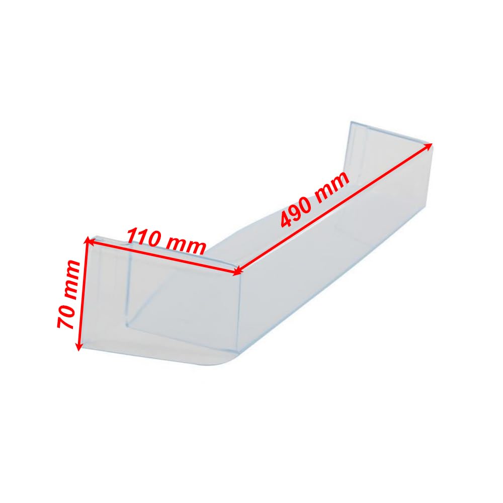 Balconcino Porta Bottiglie Scaffale Frigo 490 x 110 x 70 mm Per Frigorifero Congelatore Compatibile con Bosch per Modelli: KGN KGV KDN KGE Ed Ulteriori