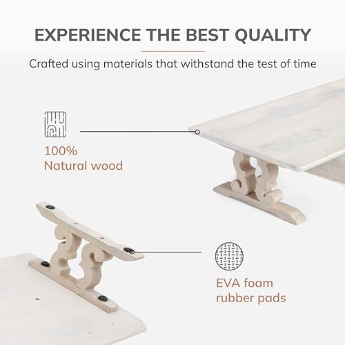 Image of Anji Mountain Monitor Stand - Desktop Organizer & Laptop Riser, Ergonomic Monitor Riser, Space-Saving Monitor Stand for Desk, Durable Construction, Easy Assembly, Ideal for Home & Office