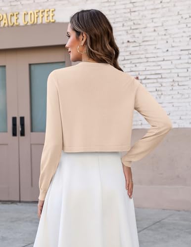 Zeagoo Cropped Cardigan Sweaters for Women Long Sleeve Knit Bolero Shrugs - image 4