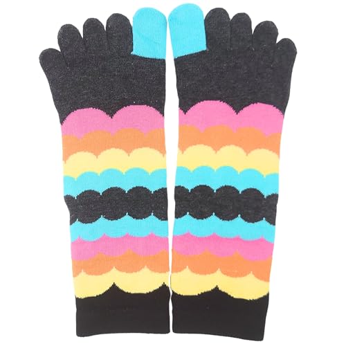 Image of Toe Socks Women - Non-Slip Grip Socks for Yoga, Pilates & Barre, Five Finger Cotton Athletic Socks with Storage Bag