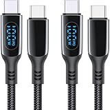 MINSLIS DC01 USB Type C ケーブル 100W/5A【2本セット】PD対応 Type-C to Type-C 急速充電 出力スクリーン表示 ナイロン編み タイプc 充電コード iPhone 17/17 Pro/17 Plus/17 Pro Max, MacBook Air/Pro 13'', iPad Mini 6/Pro, Switch等USB-C機種対応 (1m)