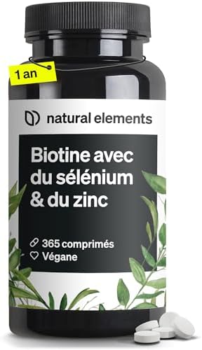 Biotine Complexe 365 Comprimés avec Zinc 10 mg et Sélénium 55 µg,...