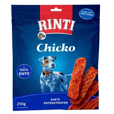 RINTI Chicko Entenstreifen | Hunde Snack | 9x250g | 100% zarte Entenstreifen | Wenig Fett