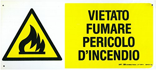 Cartello Di Pericolo "Vietato Fumare Pericolo D'Incendio"