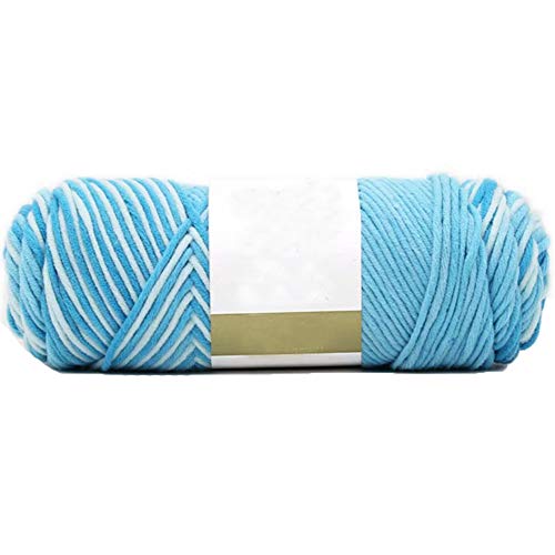 Image of Blue Soft Cotton Crochet Yarn - 100g /0.22lb Rainbow Gradient Cotton Yarns for DIY Knitting, Hand Knit Sweater, Bag, Hat, Scarf