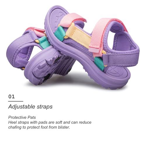Image of vibdiv Boys Girls Sandals Open-Toe Summer Outdoor Unisex Child Sport Sandals Athletic Lightweight(Toddler /Little Kid /Big Kid)