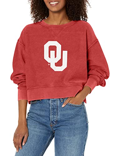 Chicka-d Women's Standard Corded Boxy Pullover, Crimson, Small