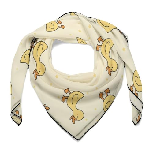 Animal Duck Pattern Scarf For Women Silk Head Scarf Square Hair Scarves Shawls Hair Wraps Bandana Neckerchief Decor for Adult 27 * 27 Inches