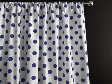 Zen Creative Designs Polka Dots Cotton Curtain Panel for Bedroom, Children's Room, Living Room Window Decor (Navy Blue Dots, 96" Tall x 58" Wide)