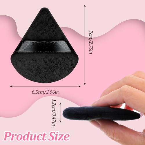 150 Pcs Triangle Powder Puff, Face Soft Makeup Puff for Loose Powders, Mineral Powder, Foundation, Wet and Dry Use, Face and Body Cosmetic Applicator, Black