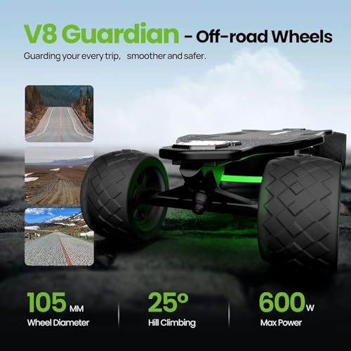 isinwheel V8 Electric Skateboard with Remote, 1200W Brushless Motor, 30 Mph Top Speed, Electric Longboard for Adults ?Teens