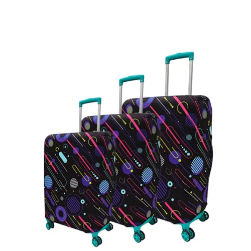 Image of Printed Luggage Cover for Traveling Bag & Suitcase - Stretchable & Scratchproof Trolley Protector with Velcro Lock & Lightweight Washable Material(Suitcase Bag Not Included, Only Cover in Product)