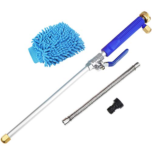 HSEAMALL 6 In One Laveuse de voiture, pistolet à eau haute pression avec baguette, avec gant de buse de pulvérisation de jet d'eau