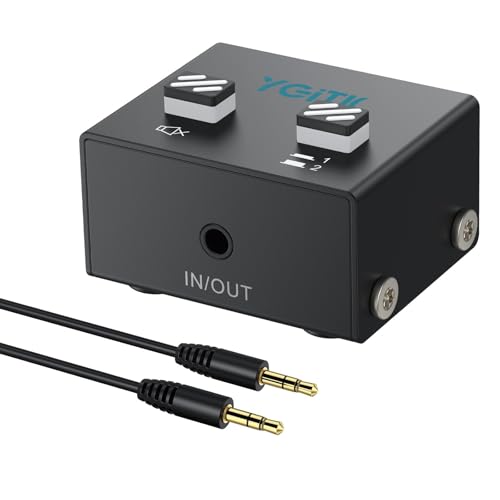 YGITK 3.5mm �I�[�f�B�I�X�C�b�` �o���� 2-in-1 & 1-in-2�X�e���I�I�[�f�B�I�X�C�b�`���[ �~���[�g�{�^���t�� �O���d���s�v �X�s�[�J�[�APC�A�d�b�A�m�[�g�p�\�R���A�w�b�h�t�H���p��3.5mm�I�[�f�B�I�P�[�u���t��