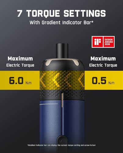 Image of Fanttik S2 Pro Electric Screwdriver, Cordless Screwdriver Set, 7 Torque Settings, 0.5 to 6N.m, 20 Magnetic Bits, 1 /4''Hex Shank, with 90 Angle Adapter, for Furniture, Household Repairs(Navy Blue)