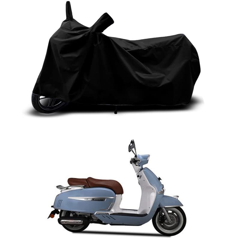 Image of 100% Scratchproof /UV-Rays /Heat Protection /Birds Dropping /Water Resistant /Dust Proof /Waterproof /Full Bike Scooty Two Wheeler Body Cover Compatible for Sixties 300i Light All Varients[Black]