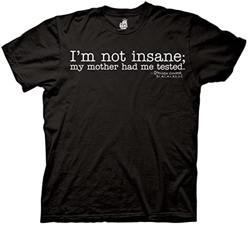 Big Bang Theory Sheldon Not Insane Mens T-shirt XXX-Large Black