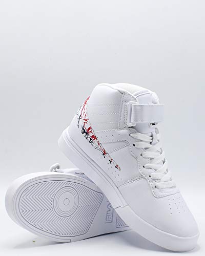 Fila Unisex-Child Vulc 13 Marble Flag Lifestyle Mid Hi-Top Sneaker, White Navy Red, 7 Us Big Kid #TOP28