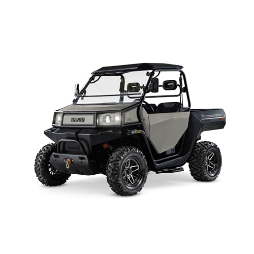 Kandi Cowboy 2 Seat Electric UTV with Lithium Battery, Powerful Dual Electric Motors, AWD, Electric Power Steering, Backup Camera, Electric Dump Bed, Front Winch, 60 Mile Range 40 MPH Top Speed - Sand