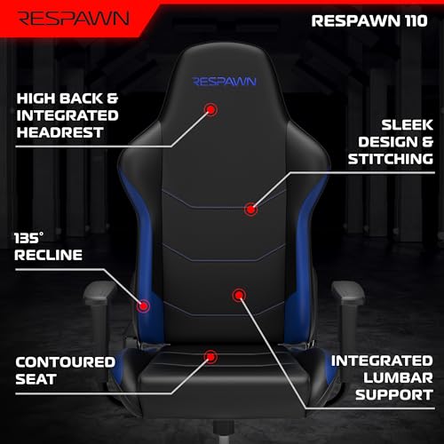 Image of Respawn 110 Gaming Chair, Ergonomic Office Chair with Headrest