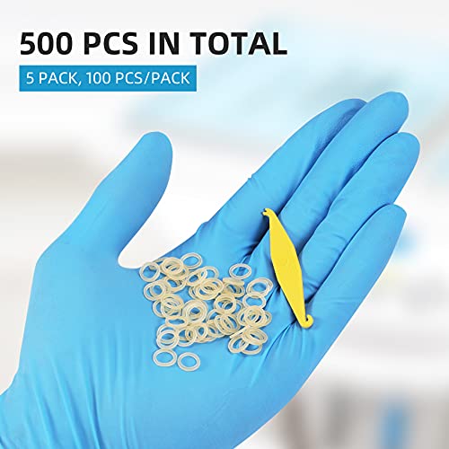 500 Pack Orthodontic Elastic Rubber Bands With Elastics Placers, 4.5 Oz, 3/16" Size - Gap Teeth Bands Great For Crooked Teeth, Tooth Gaps, Hairbands, Dog Pony Tails, Braids And Dreadlocks #TOP3