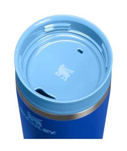 Image of STANLEY Cafe To Go Travel Mug 16 oz | Leakproof Two-Part Drink Through Lid | Tumbler Cup for Coffee, Tea and Drinks | Insulated Stainless Steel Coffee Mug | BPA-Free | Cobalt
