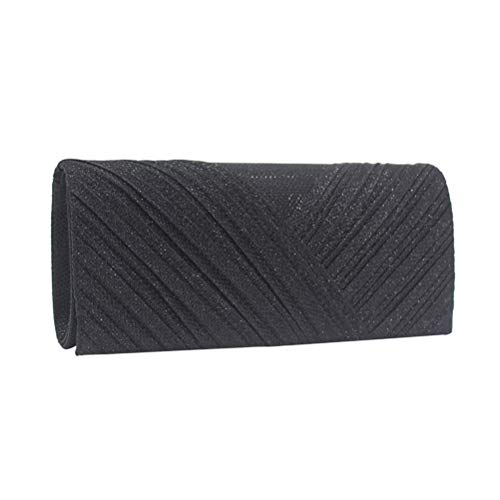 Tendycoco Bolsa de Noite Elegante Corrente Clutch Banquete Bolsa de Festa Couro PU para Mulheres, Pr
