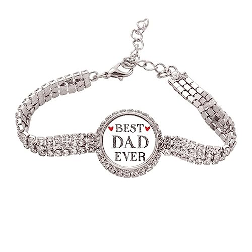 Bracelet de cheville Best Dad chaîne tennis en métal M pour un cadeau de fête des pères unique