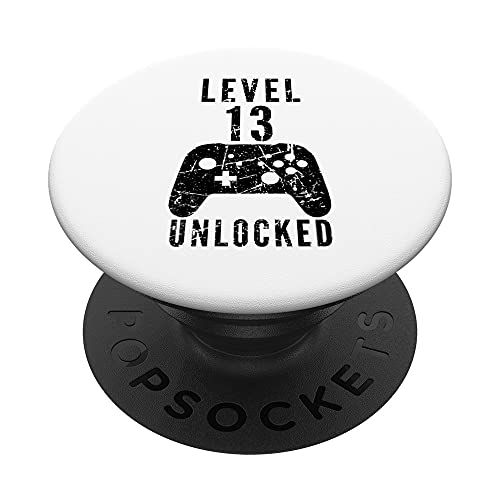 Birthday Design Level 13 Unlocked Gamer Gifts Video Game PopSockets PopGrip Intercambiable