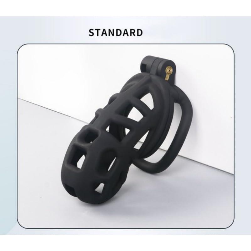 Black Plastic Fitness Protection Cage, 100mm De Largo, Adecuado para El Desgaste De Entrenamiento Personal, con 4 TamañOs De Anillos, DiseñO De Cerradura Invisible, Key-K+2