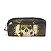 Produktbild Federmäppchen für Student Boy Girl Schädel Vintage Blumen Muster Stift Schreibwaren Tasche Kosmetische Make-up Tasche Tasche Geldbörse Bulldogge Reißverschluss