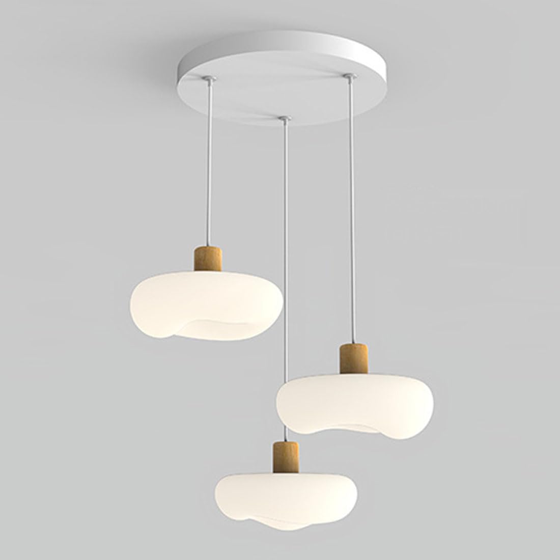 KXEcoLife led creative apple chandelier, Scandinavian warm cream wind for dining room light bedroom bedside lamp light,disc 3 heads