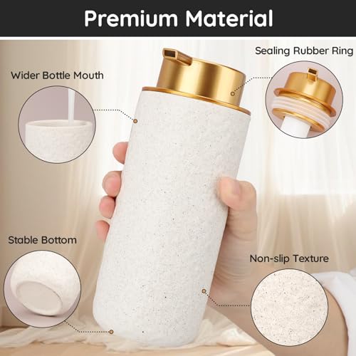 Image of Segbeauty Ceramic Foaming Hand Soap Dispenser, 16.9oz Refillable Kitchen Bathroom Foam Soap Dispenser, 500ml Empty Liquid Soap Lotion Dispenser Foaming Pump Bottle for Modern Home Farmhouse Decor