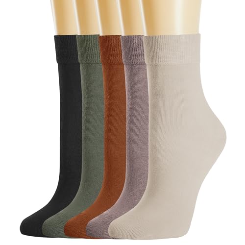 Image of J-BOX Crew Socks for Women Casual Cotton Socks Soft Breathable Dress Socks 10 Pairs