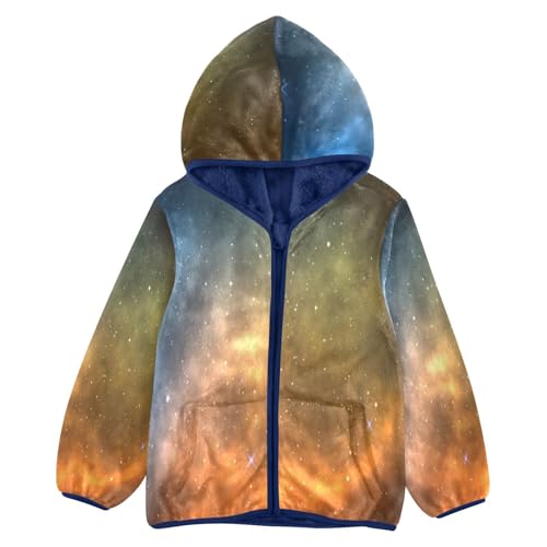 Colorful Starry Sky Galaxy Universe Toddler Jackets for Boys Winter Outerwear Kids 3T-10T