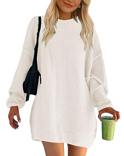 Image of BTFBM 2025 Womens Sweaters Casual Crewneck Long Sleeve Oversized Sweater Dress Fall Winter Loose Slouchy Soft Pullover
