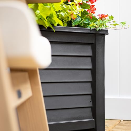 Mayne Lakeland 20-Inch Square Planter – Self-Watering, Weather-Resistant Planter for Flowers – Durable Outdoor Design for Patio, Porch, or Entryway, Black by Mayne - Used condition - Image 9