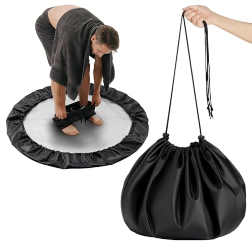 Alaoo Quickchanging Mat, 110cm Tappetino Cambio Muta,Tappetini Cambio Surf Impermeabili, Rivestimento Impermeabile in PVC, Design con Coulisse, Adatto per Il Nuoto All'aperto e Il Surf
