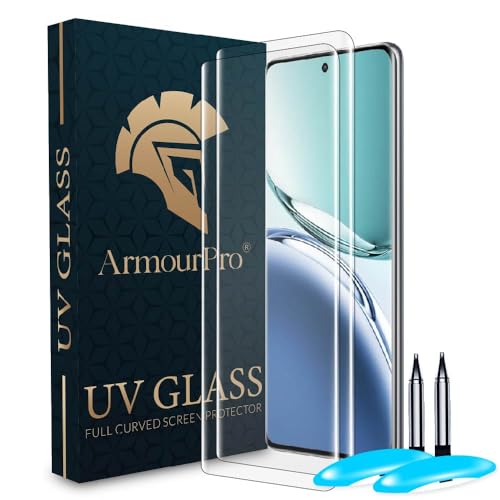 Image of ArmourPro Military Grade UV Tempered Glass Compatible For Oppo F27 Pro Plus 5G and Oppo F27 Pro (6.7 Inch) With Easy UV Installation Kit | Edge To Edge Coverage | Crystal Clear, Pack of 2