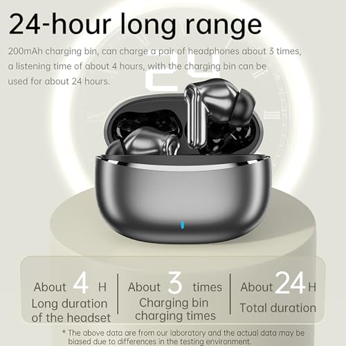 Wireless Earbuds, 2025 Bluetooth 5.4 Headphone 3D Bass Hi-Fi Stereo Ear Buds, 4 ENC Noise Cancelling Mic, 48H 3g USB-C in-Ear Earphone, IP7 Waterproof Workout Sport for Laptop Pad Android iOS, Black
