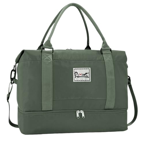 Sac de voyage pour articles personnels sans humidité : fourre-tout léger vert femme