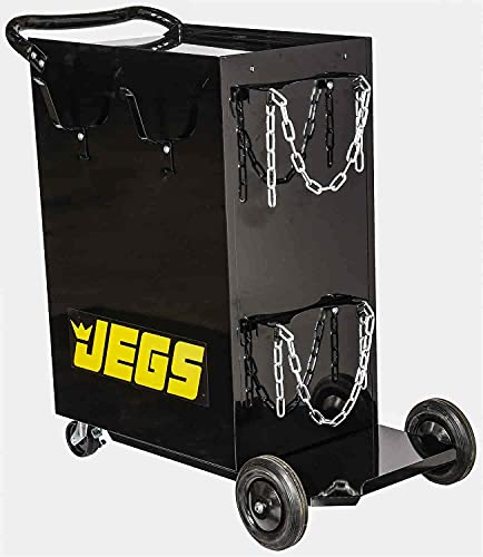 Jegs 81641 Welding Cart With Drawers And Welding Tank Platform - Fits Most Mig, Tig, Arc Welding Machines, Plasma Cutter - Steel Constructed And Black Powder Coat Finished Welding Table thumb #1