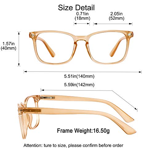 Image of YEIN Bifocal Reading Glasses with Blue Light Blocking Lenses, Bifocal Reader for Women and Men, Vintage Square frame with Spring Hinge (+1.00 /+4.00 magnification)