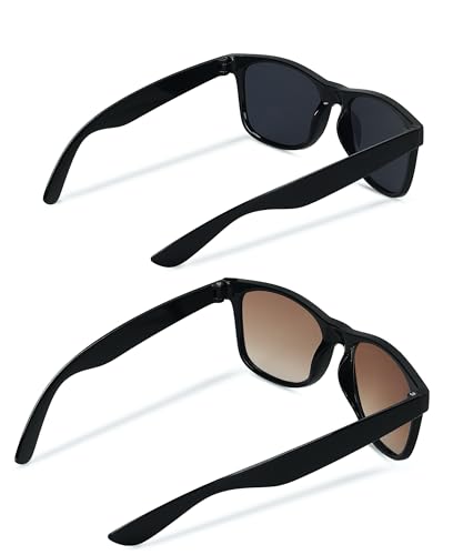 Image of Imperial Club Sunglasses Set with Oval and Square Styles, Black Frames, Black, Transparent and Brown Lens, UV Protection, Pack of 4